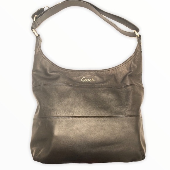 Coach Ashley black leather convertible hippie bag